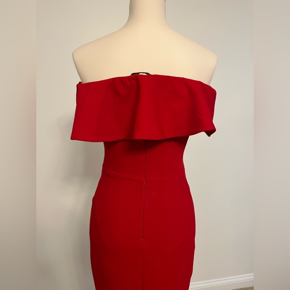 Zara Basics Off the Shoulder Red Dress - Picture 7 of 13